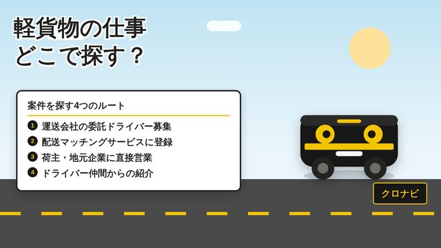 軽貨物の仕事はどこで探す？委託・マッチング・直請け 動画サムネイル